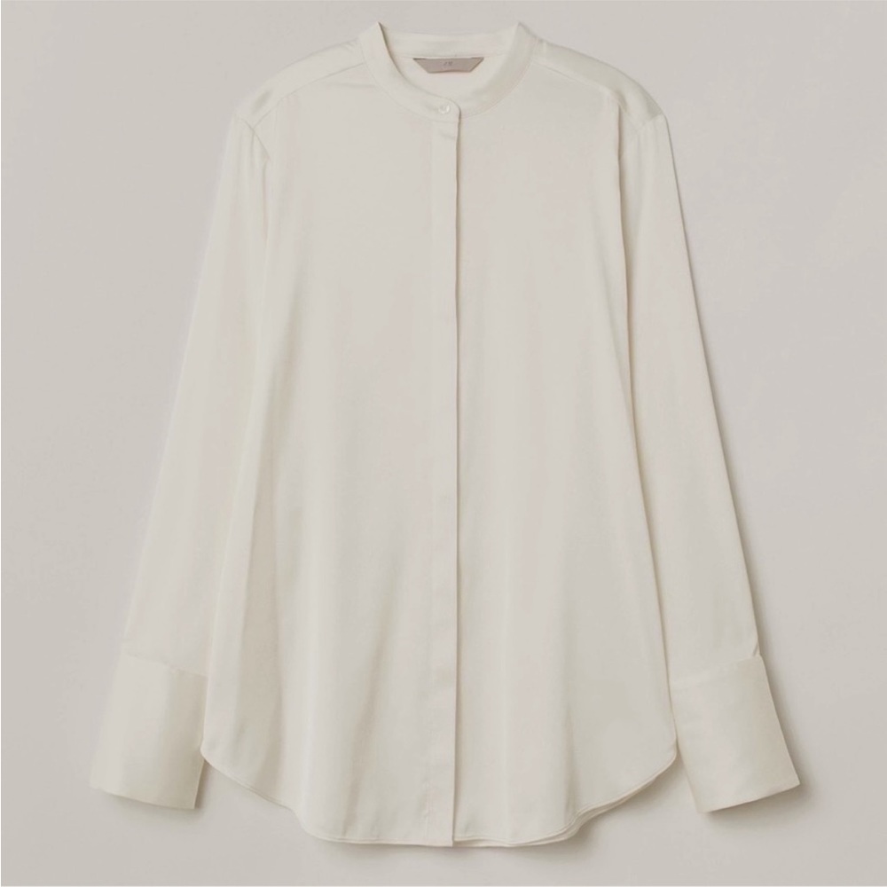 ECWO • H&M Satin Long Sleeve Cream Top